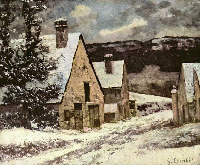 Dorfausgang im Winter, Gustave Courbet